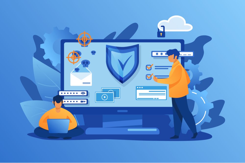 Illustration of causes of data breaches, including poor password hygiene.